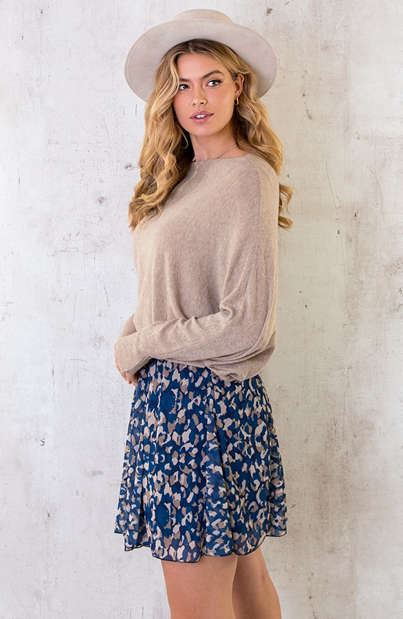 Plooien Rok Stippenprint Blauw – shoparchief, foto 7
