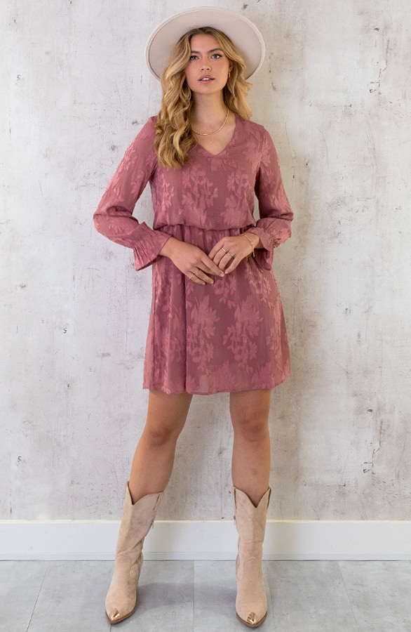 Print Jurk Bloemen Dust Roze – shoparchief, foto 7