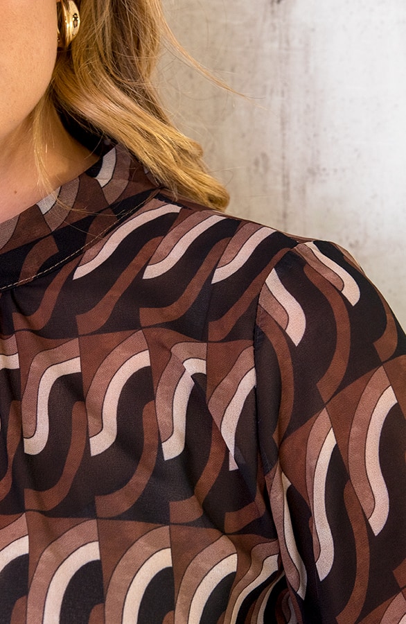 Retro Blouse Print Choco – shoparchief, foto 10