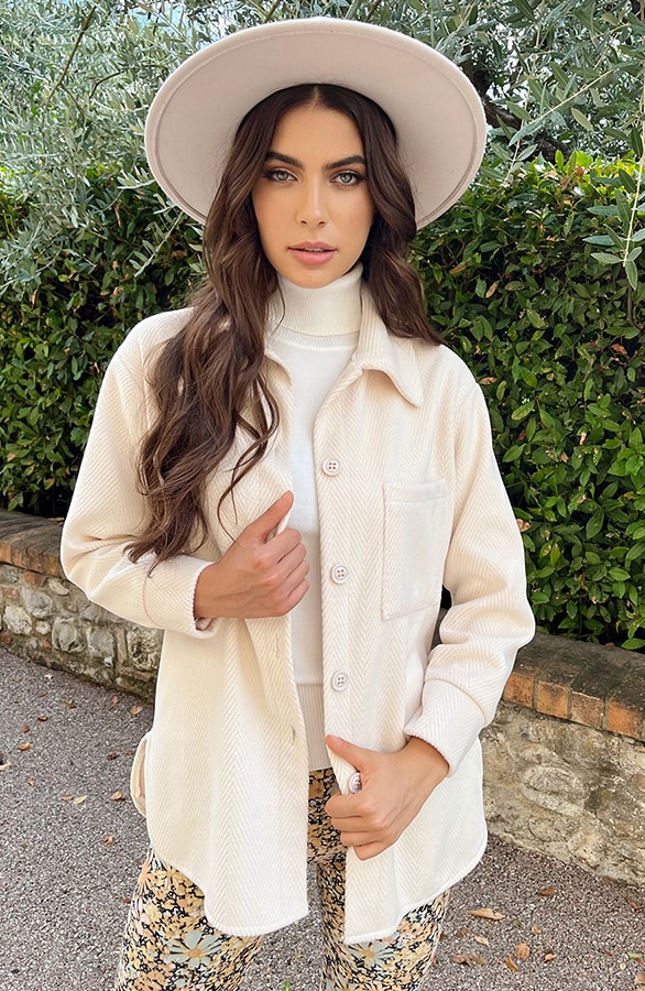 Ribstof Jacket Ecru – shoparchief