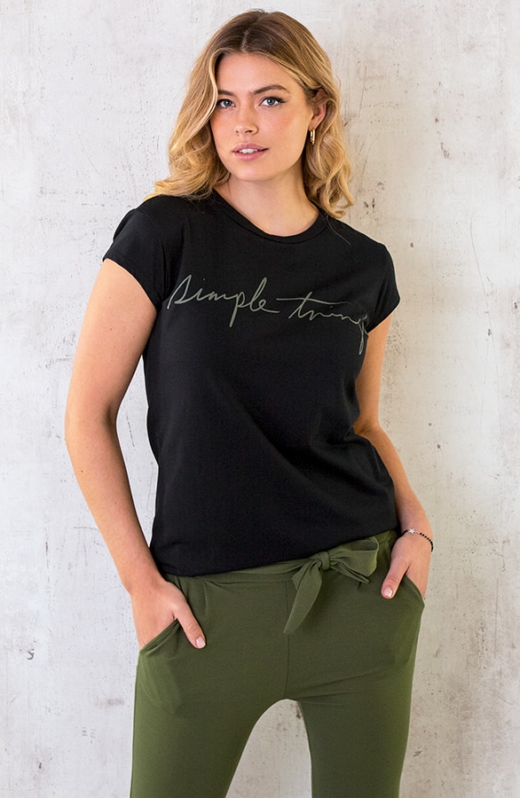 Simple Things Top Zwart Groen – shoparchief