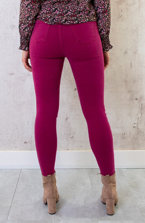 Skinny High Waist Jeans Magenta – shoparchief, foto 4