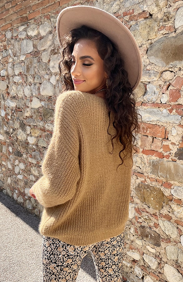 Soft Trui Geruit Camel – shoparchief, foto 4