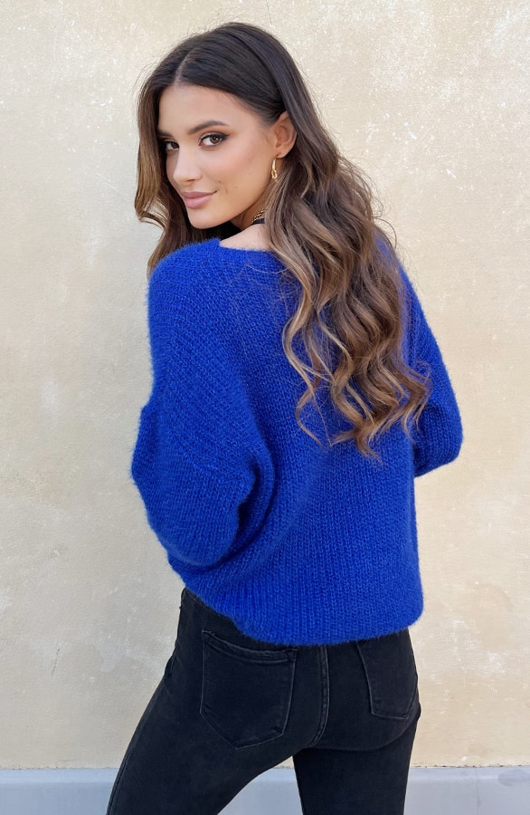 Soft Trui Geruit Kobalt – shoparchief, foto 5