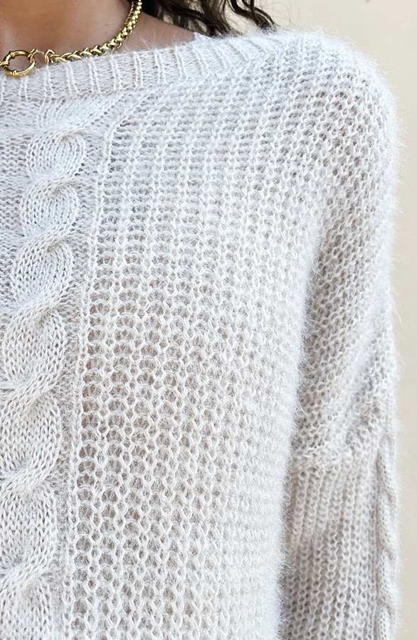 Soft Trui Kabelpatroon Beige – shoparchief, foto 12