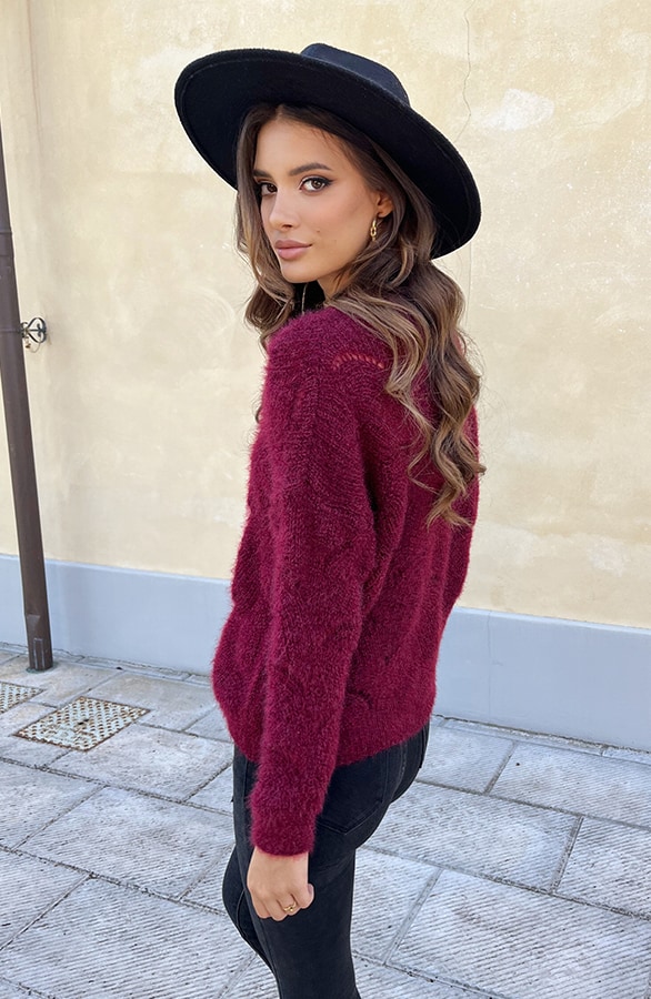 Soft Trui Pattern Bordeaux – shoparchief, foto 7