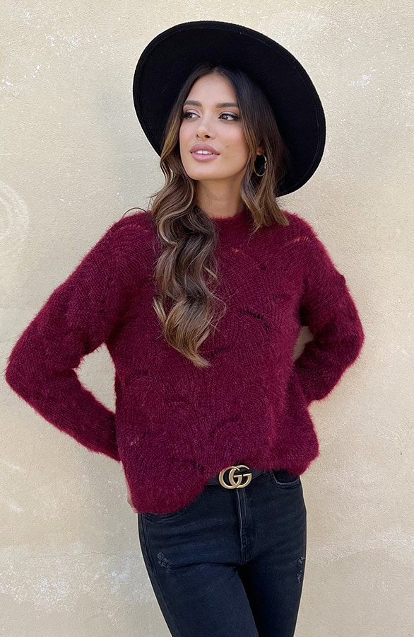 Soft Trui Pattern Bordeaux – shoparchief, foto 2