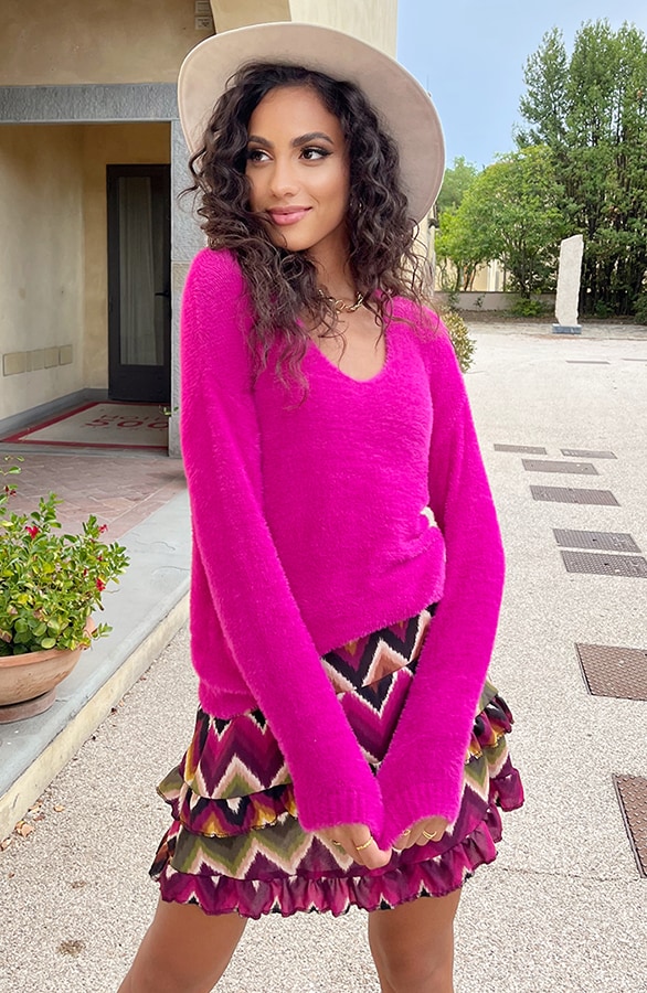 Soft Trui Slim Fit Fuchsia – shoparchief, foto 3