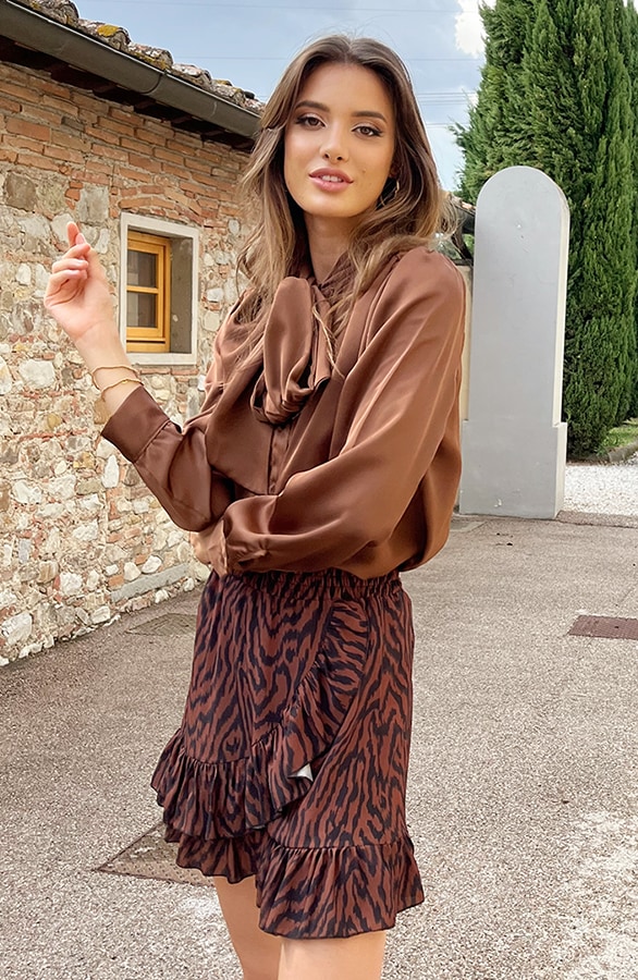 Strik Blouse Satijn Choco – shoparchief, foto 7