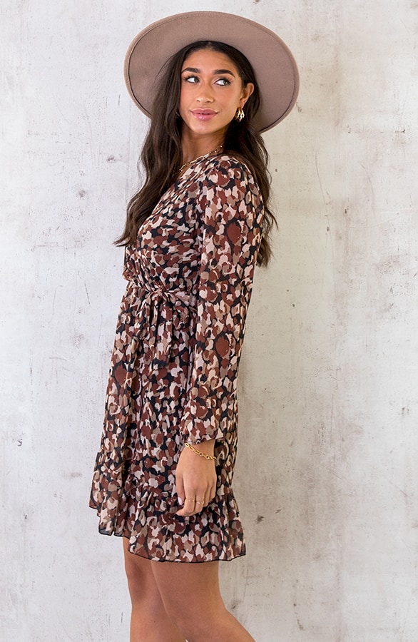 V-hals Strik Jurk Dots Choco – shoparchief, foto 4