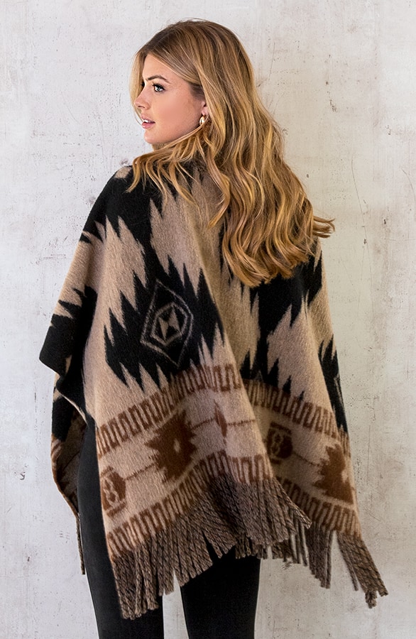 Woven Poncho Camel – shoparchief, foto 5