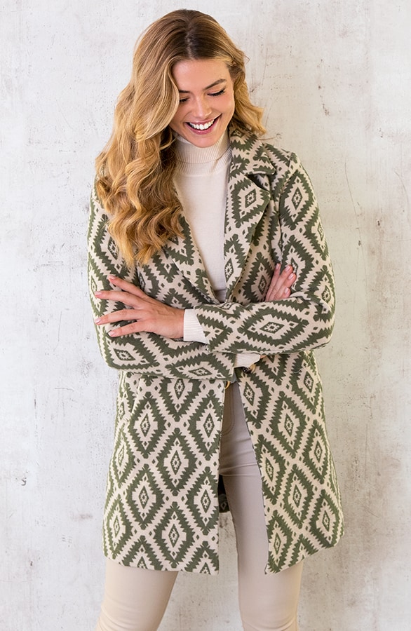 Aztec Printed Jas Army – shoparchief, foto 4