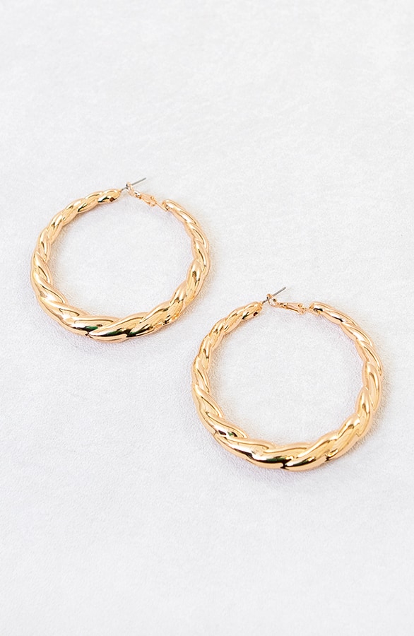 Braided Big Hoops Oorbellen Goud – shoparchief