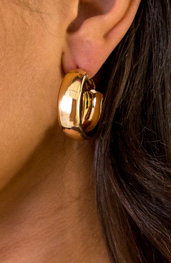 Brede Hoops Oorbellen Goud – shoparchief