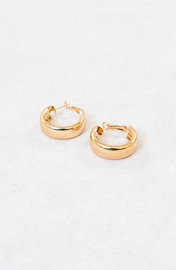 Brede Hoops Oorbellen Goud – shoparchief, foto 3