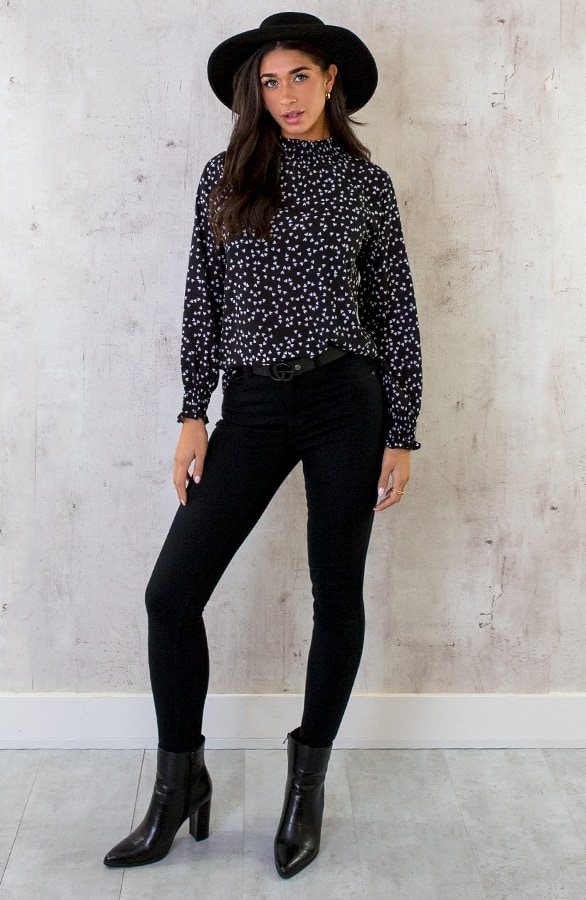 Col Blouse Hartjes Zwart WIt – shoparchief, foto 8