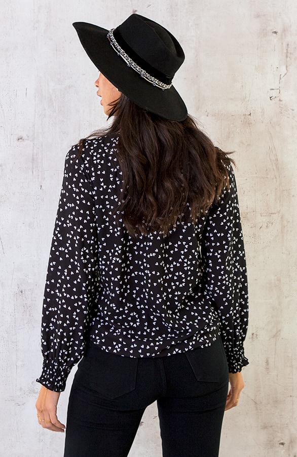 Col Blouse Hartjes Zwart WIt – shoparchief, foto 6