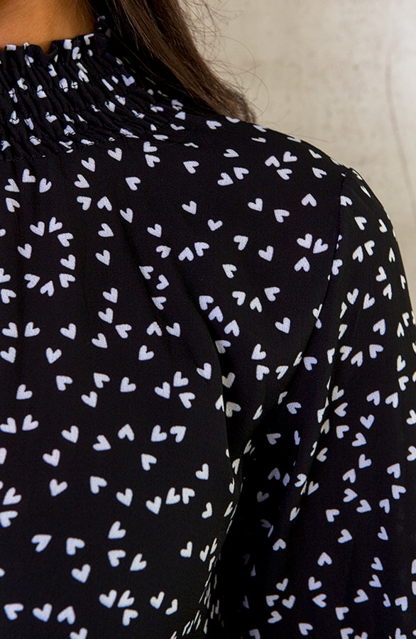 Col Blouse Hartjes Zwart WIt – shoparchief, foto 7