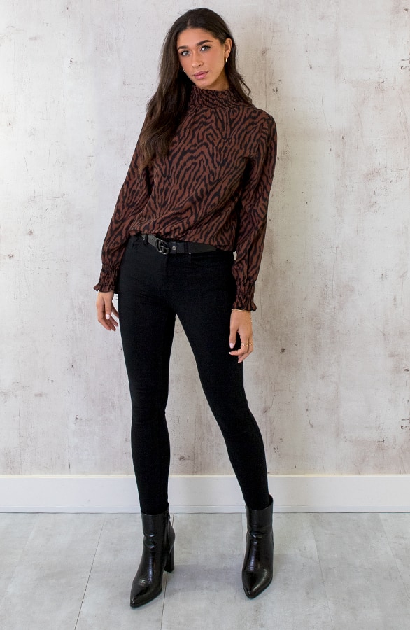 Col Blouse Zebra Bruin – shoparchief, foto 7