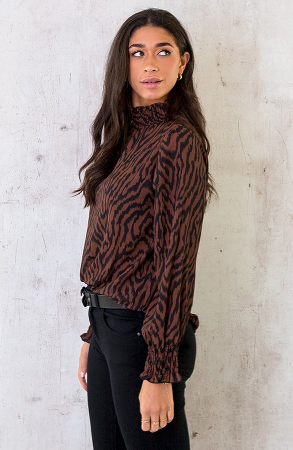 Col Blouse Zebra Bruin – shoparchief, foto 4