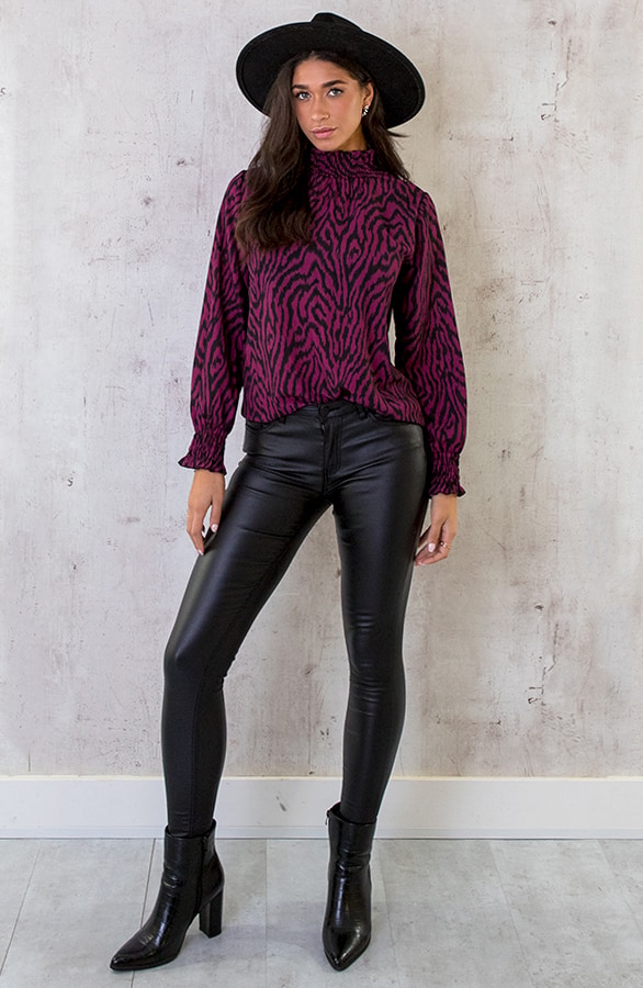 Col Blouse Zebra Magenta – shoparchief, foto 6