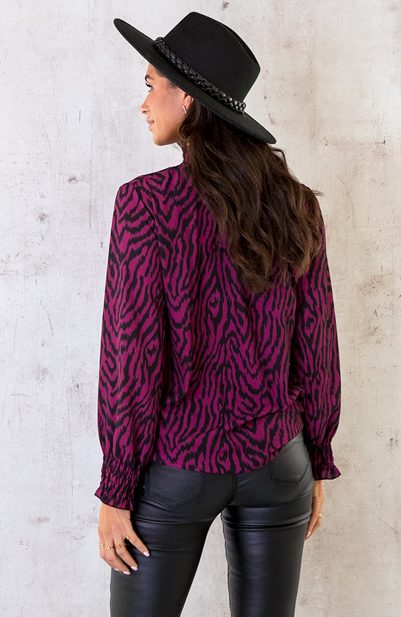 Col Blouse Zebra Magenta – shoparchief, foto 4