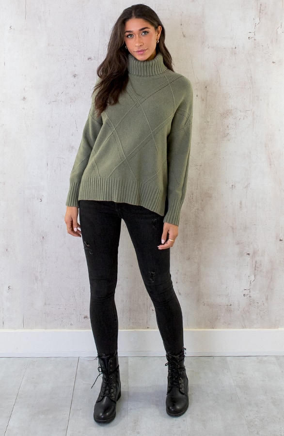 Col Trui Met Ruit Patroon Army – shoparchief, foto 6