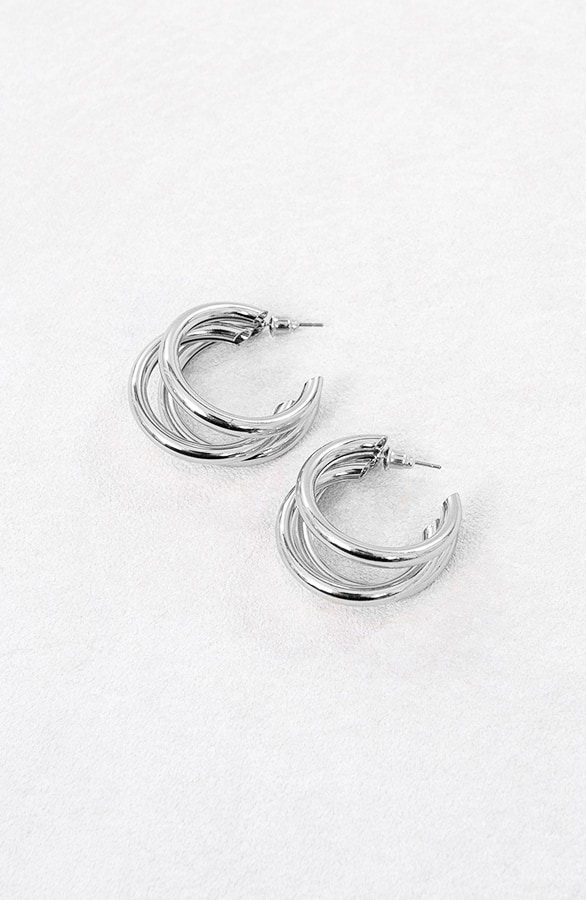 Creool Triple Oorbellen Zilver – shoparchief, foto 2