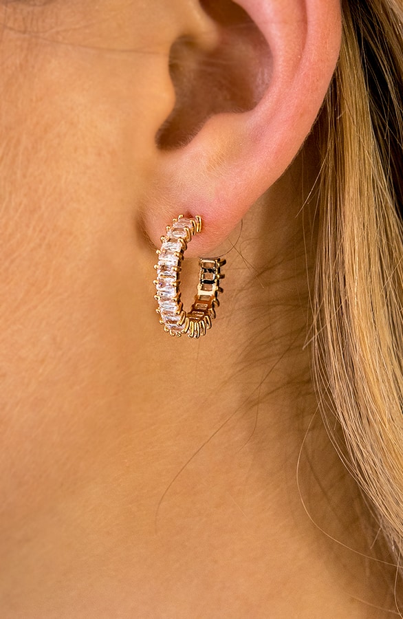 Diamant Baguette Oorbellen Goud – shoparchief