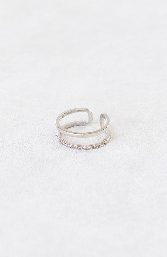 Double Stone Ring Zilver – shoparchief