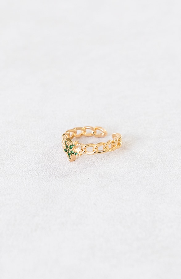 Emerald Star Schakel Ring Goud – shoparchief