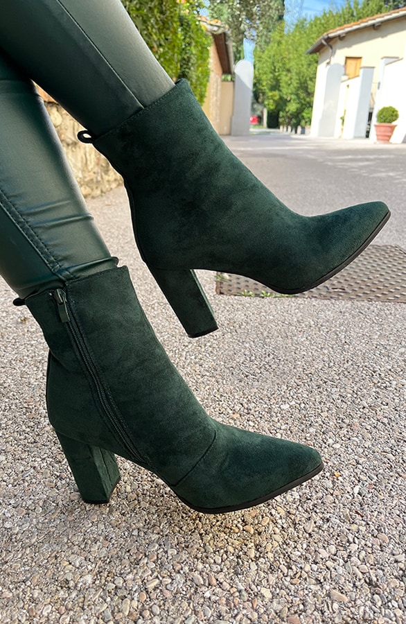 Enkellaarzen Suede Smaragd – shoparchief