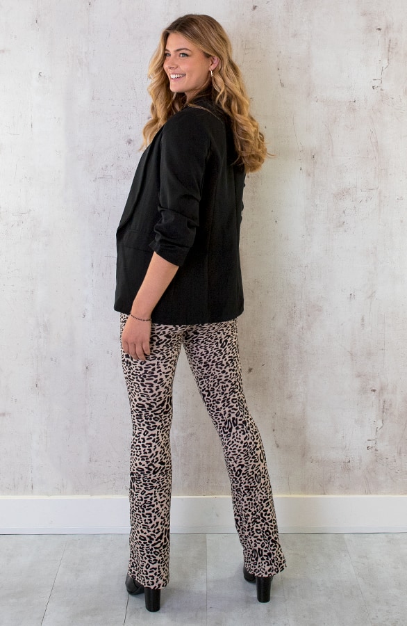 Flared Broek Luxe Leopard Beige – shoparchief, foto 7