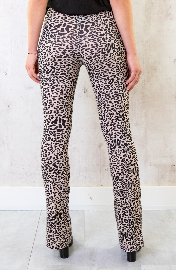 Flared Broek Luxe Leopard Beige – shoparchief, foto 4