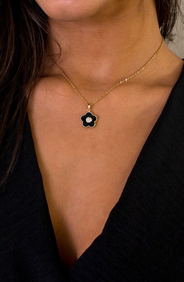 Flower Steen Ketting Goud – shoparchief