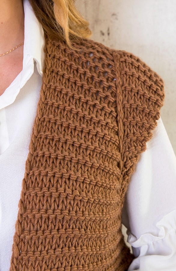 Gebreid Gilet Camel – shoparchief, foto 6