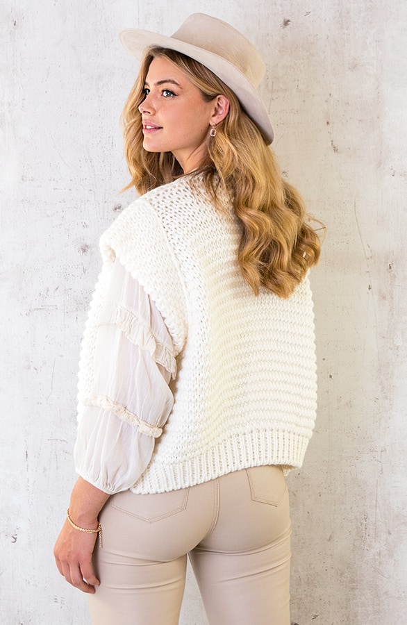 Gebreid Gilet Ecru – shoparchief, foto 5
