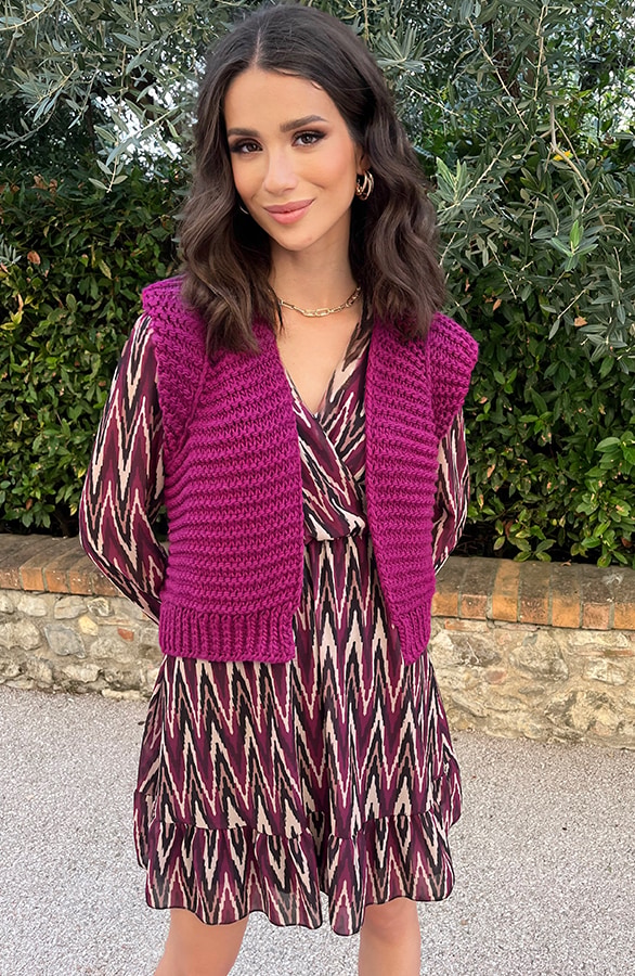 Gebreid Gilet Magenta – shoparchief