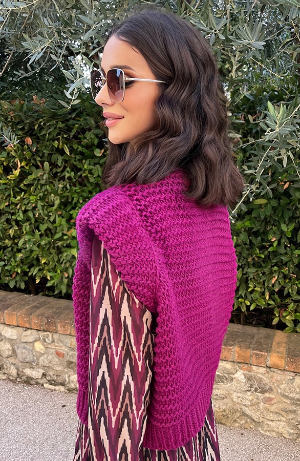 Gebreid Gilet Magenta – shoparchief, foto 3