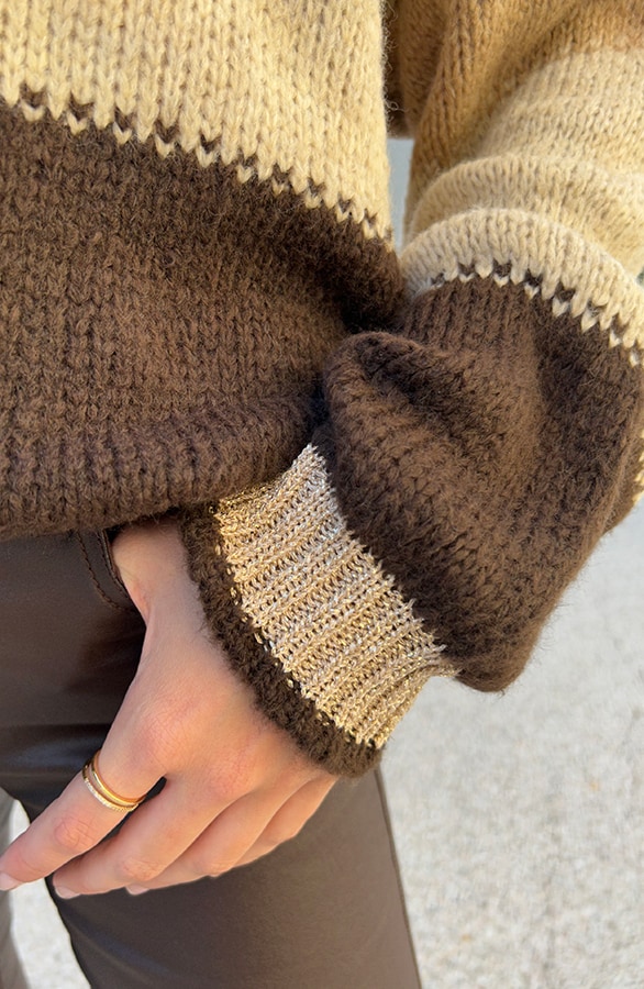 Gebreide Banen Trui Taupe – shoparchief, foto 5