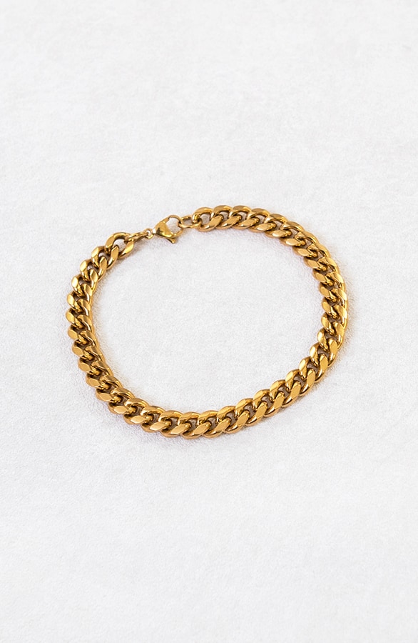 Grove Schakel Armband Goud – shoparchief