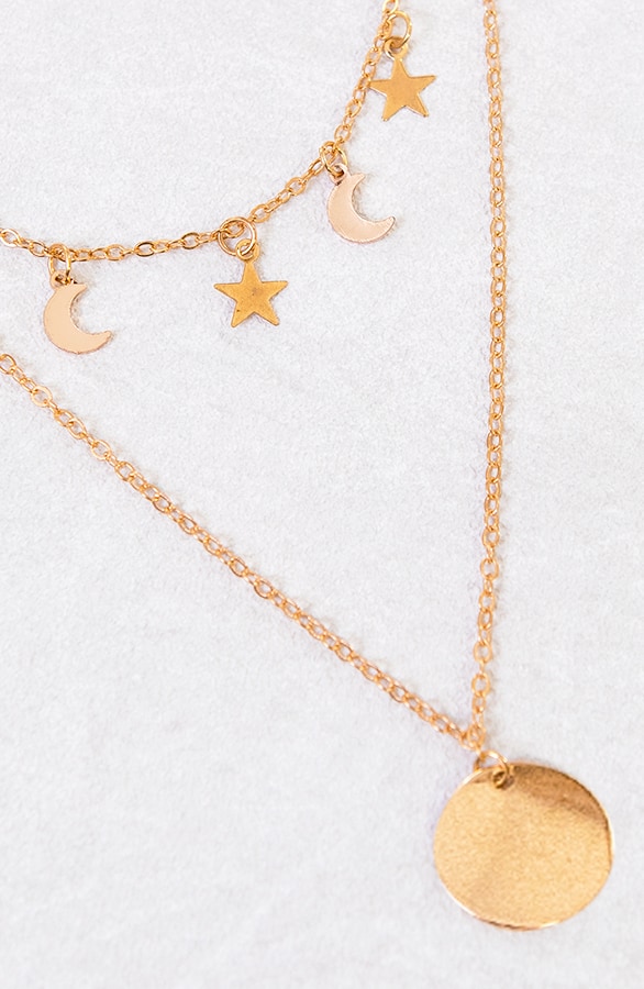 Laagjes Ketting Met Bedels Munt Goud – shoparchief, foto 2