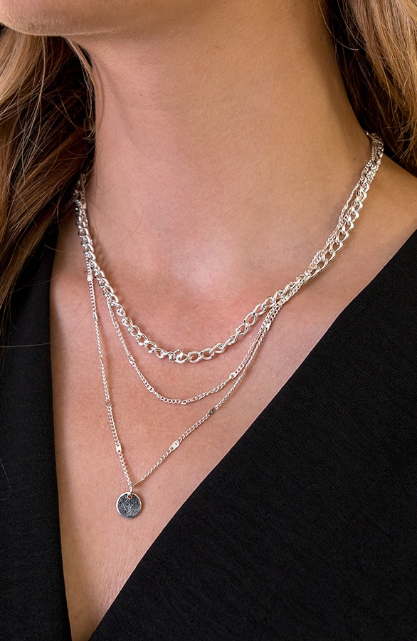 Laagjes Ketting Met Munt Zilver – shoparchief