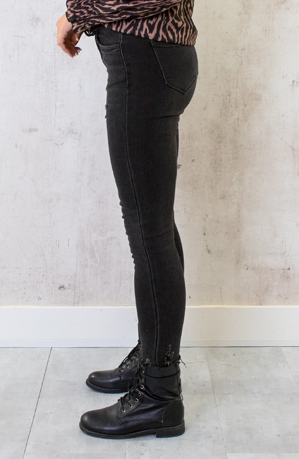 Skinny High Waisted Jeans Dark Grey – shoparchief, foto 7