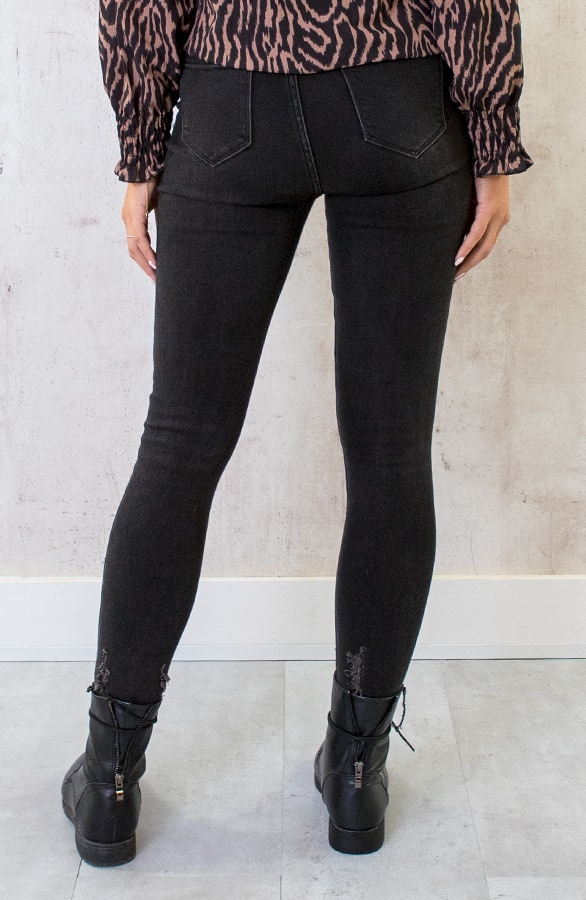 Skinny High Waisted Jeans Dark Grey – shoparchief, foto 8