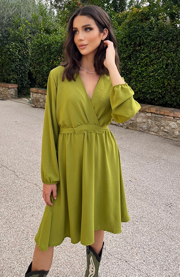 Londen Jurk Olive – shoparchief, foto 8