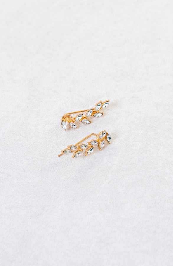 Luxe Oorklimmer Oorbellen Leaves Goud – shoparchief