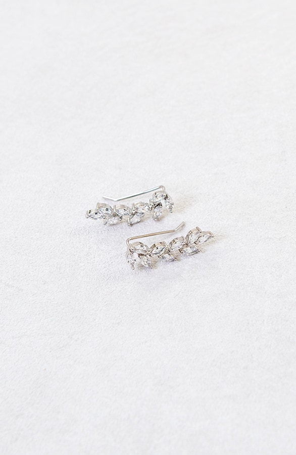 Luxe Oorklimmer Oorbellen Leaves Zilver – shoparchief