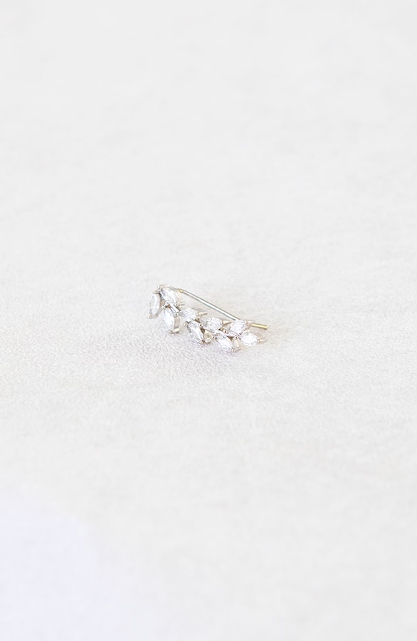 Luxe Oorklimmer Oorbellen Leaves Zilver – shoparchief, foto 2