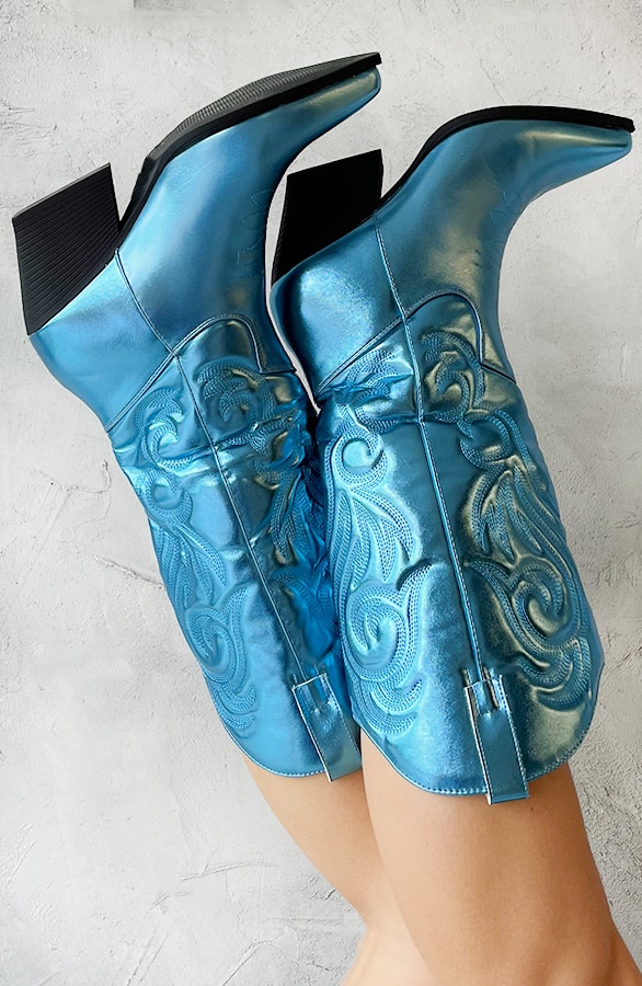 Metallic Cowboy Stiefel Blau, Shoparchiv, Foto 2